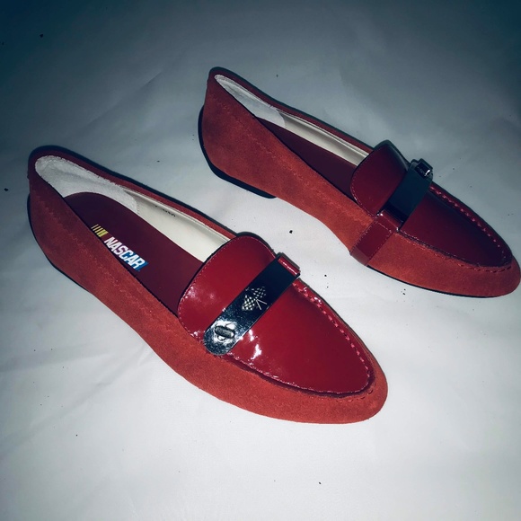 Nascsar Red Patent and Suede Flat Sz7M - Picture 3 of 8